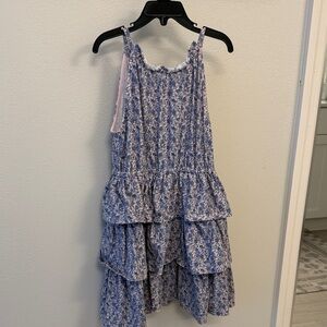 Janie and Jack Blue Floral Tiered Dress